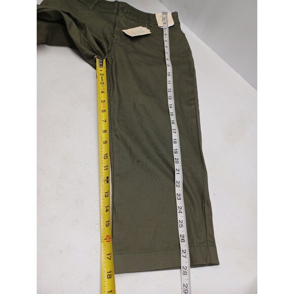 St. Johns Bay Womens Olive Green Solid Capri Pants Cropped Sz 4 - Picture 6 of 8